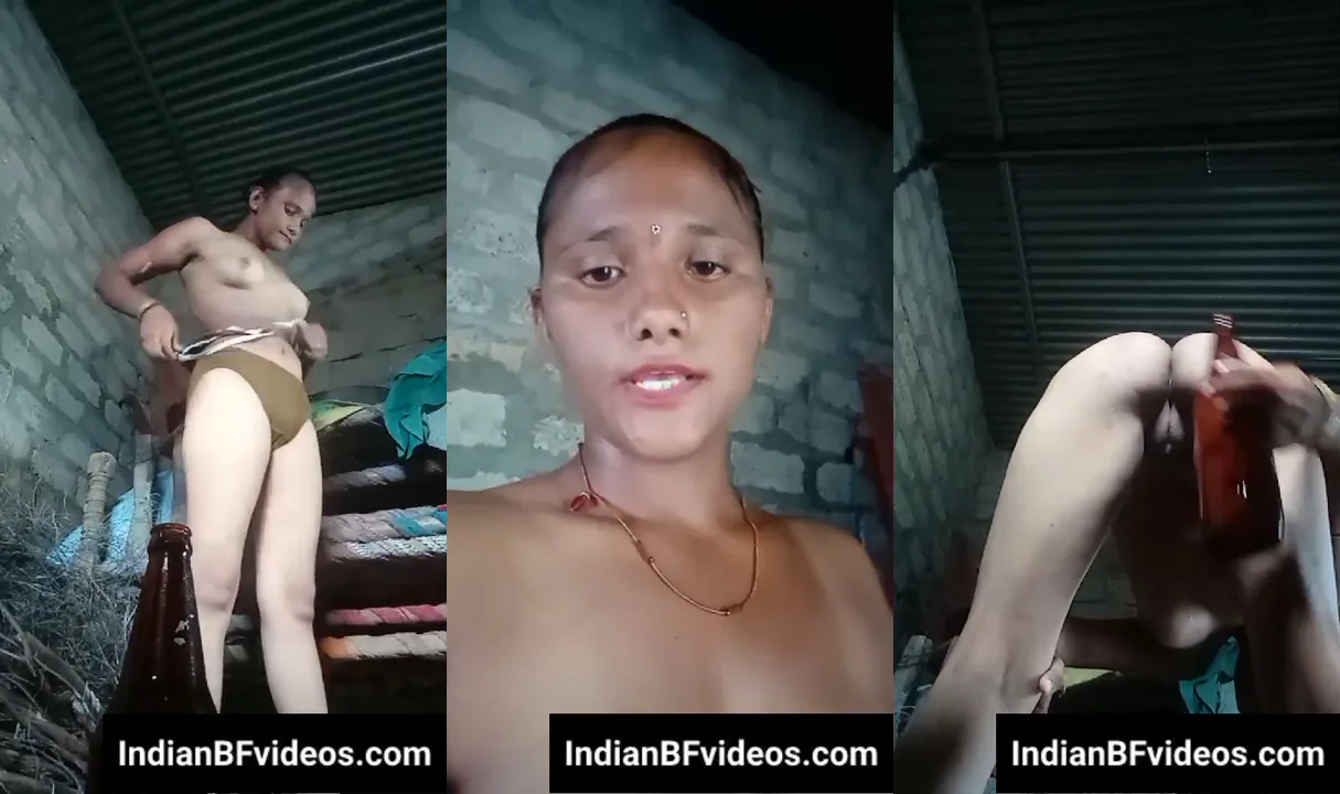 शराबी गांव की रंडी लड़की ने बियर बोतल चूत और गांड में डाली देसी चुदाई MMS