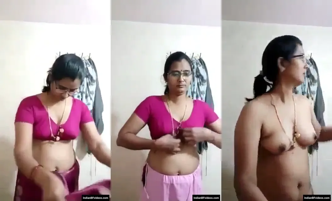 सुन्दर चश्मिश भाभी ने सारी उतारकर बूब्स और चूत दिखाते हुए देसी नंगा MMS बनाया