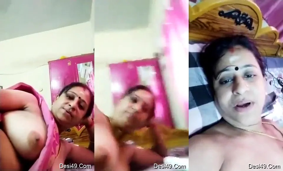 साउथ इंडियन आंटी ने साड़ी हटाकर बड़े बूब्स दिखाए MMS वीडियो