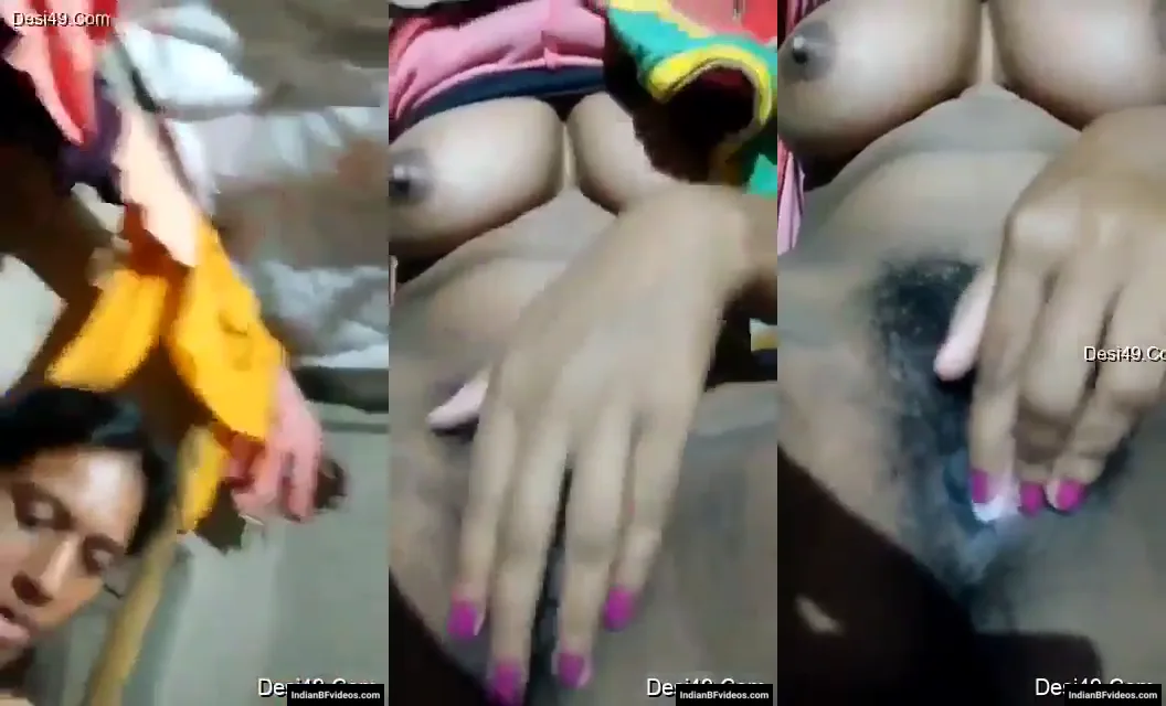 गरीब देहाती लड़की ने झांटों वाली बुर में उंगली डालकर चूत रगड़ी